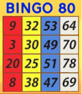 80 Ball Bingo Card